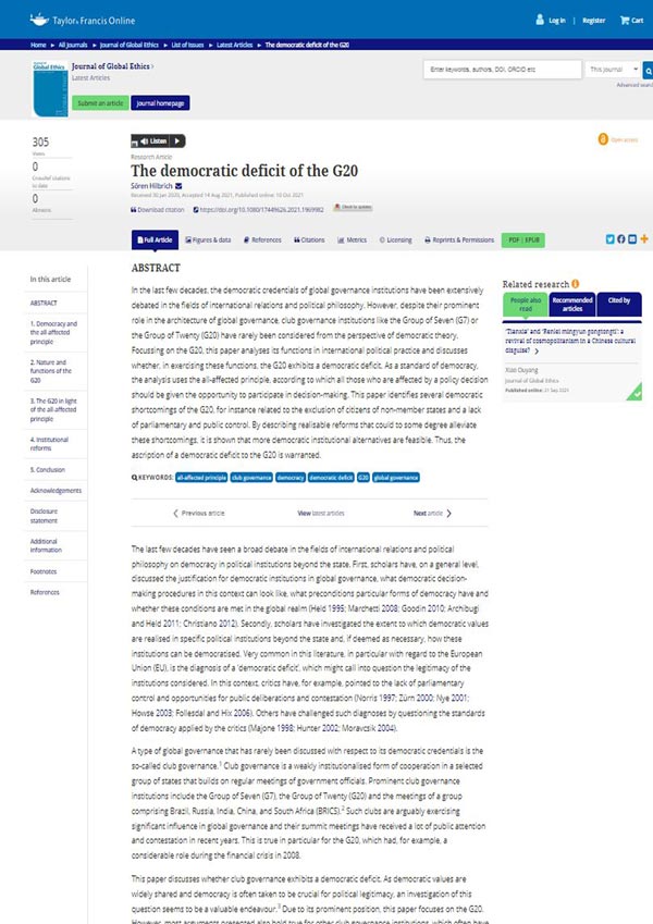 The democratic deficit of the G20